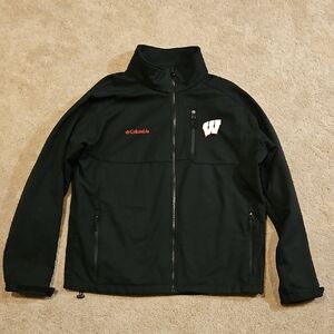 Columbia University Of Wisconsin Badgers Men's Black Full Zip Jacket